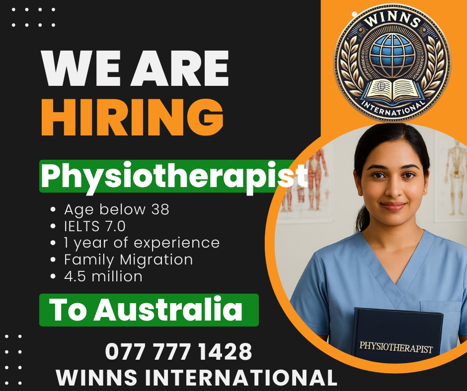 Physiotherapist vacancy advertisement
